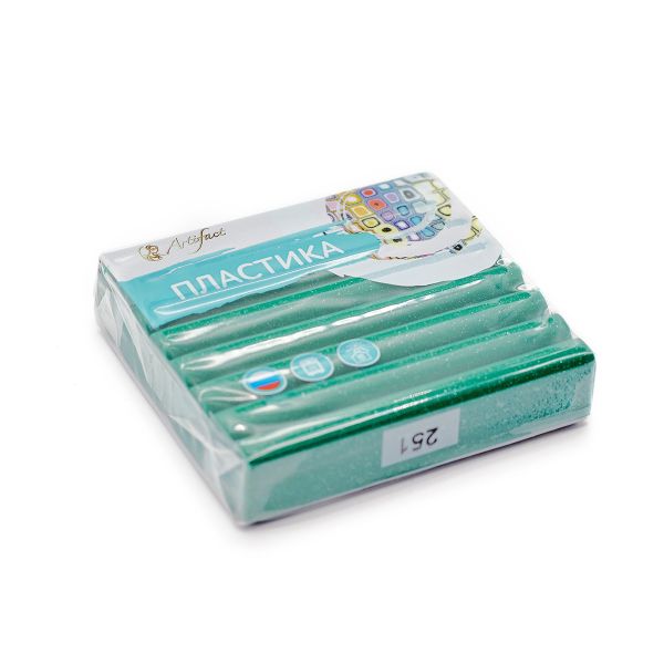 Полимерная глина Artifact, с блестками, цв.251 изумрудный с блестками, 56 г