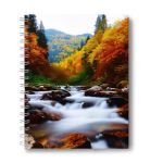 Тетрадь общая с твердой обложкой, глянцевая ламинация A5 120 л. на гребне 65 г/м², белизна 100% 4 шт клетка, 01551 Звуки водопада, Светоч Т206