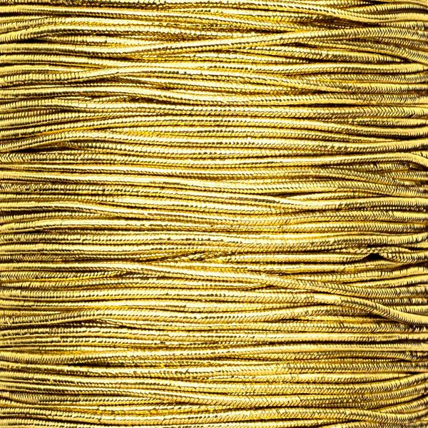 Резинка шляпная (шнур эластичный) ⌀1.0 мм / 100 метров, 0370-6100, металлизированный, светлое золото