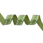 Лента атласная с рисунком Ромбы 25.0 мм / 22.5±1 метров, зеленый, Globus