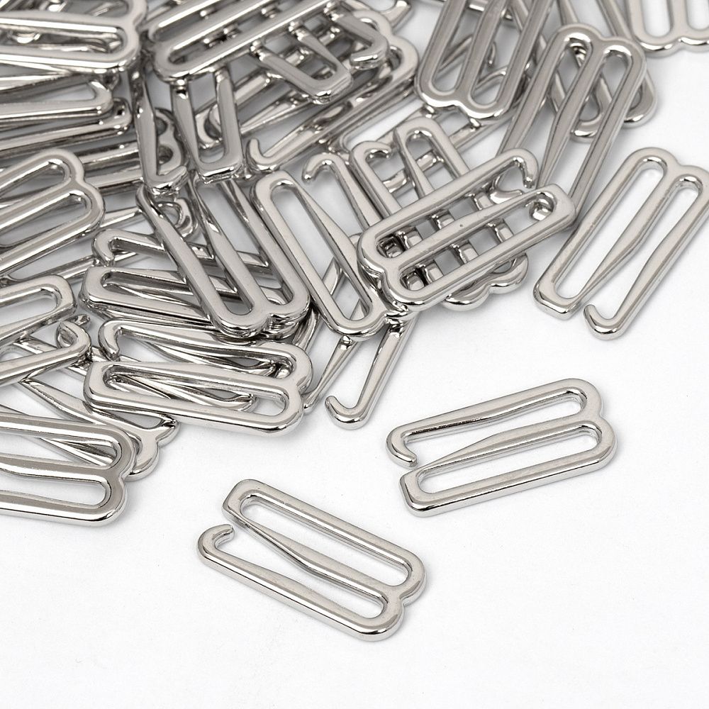 Крючки для бюстгальтера металл 18.0 мм, 918C цв.никель, уп.100 шт