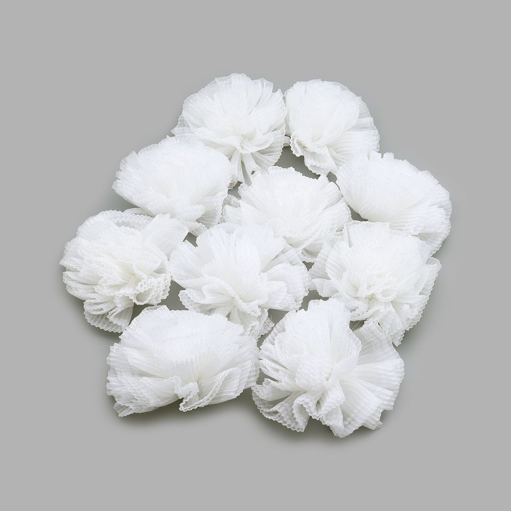 Бант декоративный ⌀11 см, уп., 10 шт, белый, С403