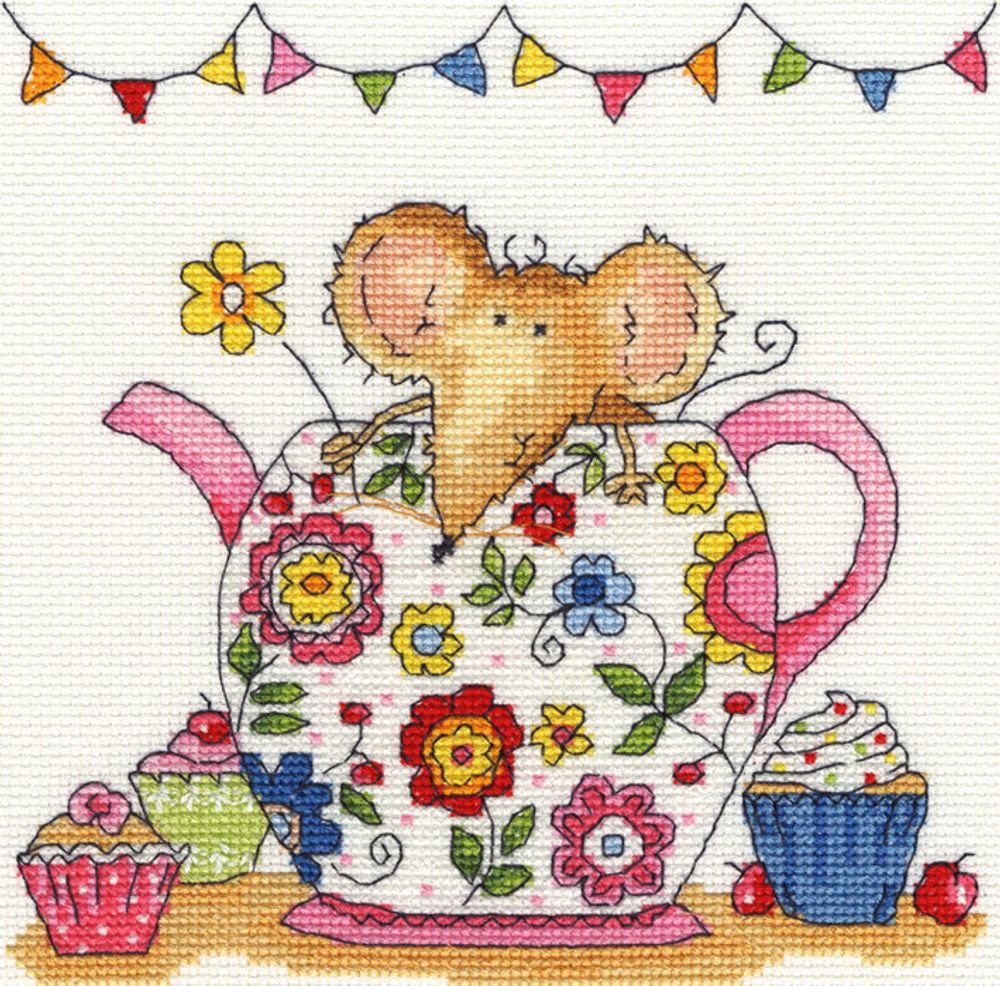 Bothy Threads, Teapot Mouse (Мышка в чайнике), 18х18 см