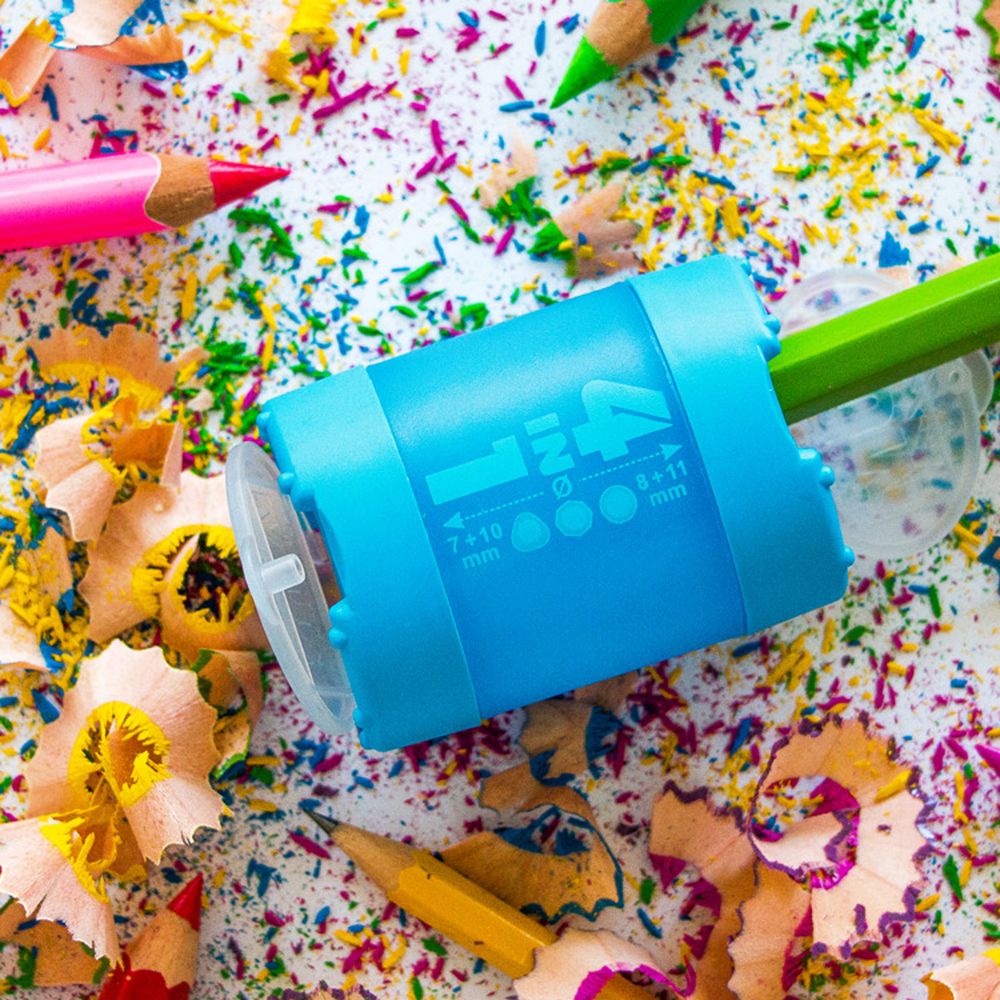 Точилка пластиковая 4в1 с 4-мя отверстиями 12 шт, 1028322, KUM, POP A7