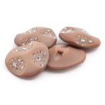 Пуговицы на ножке пальтовые со стразом (пластик) 676415 (коричневый), 4 шт