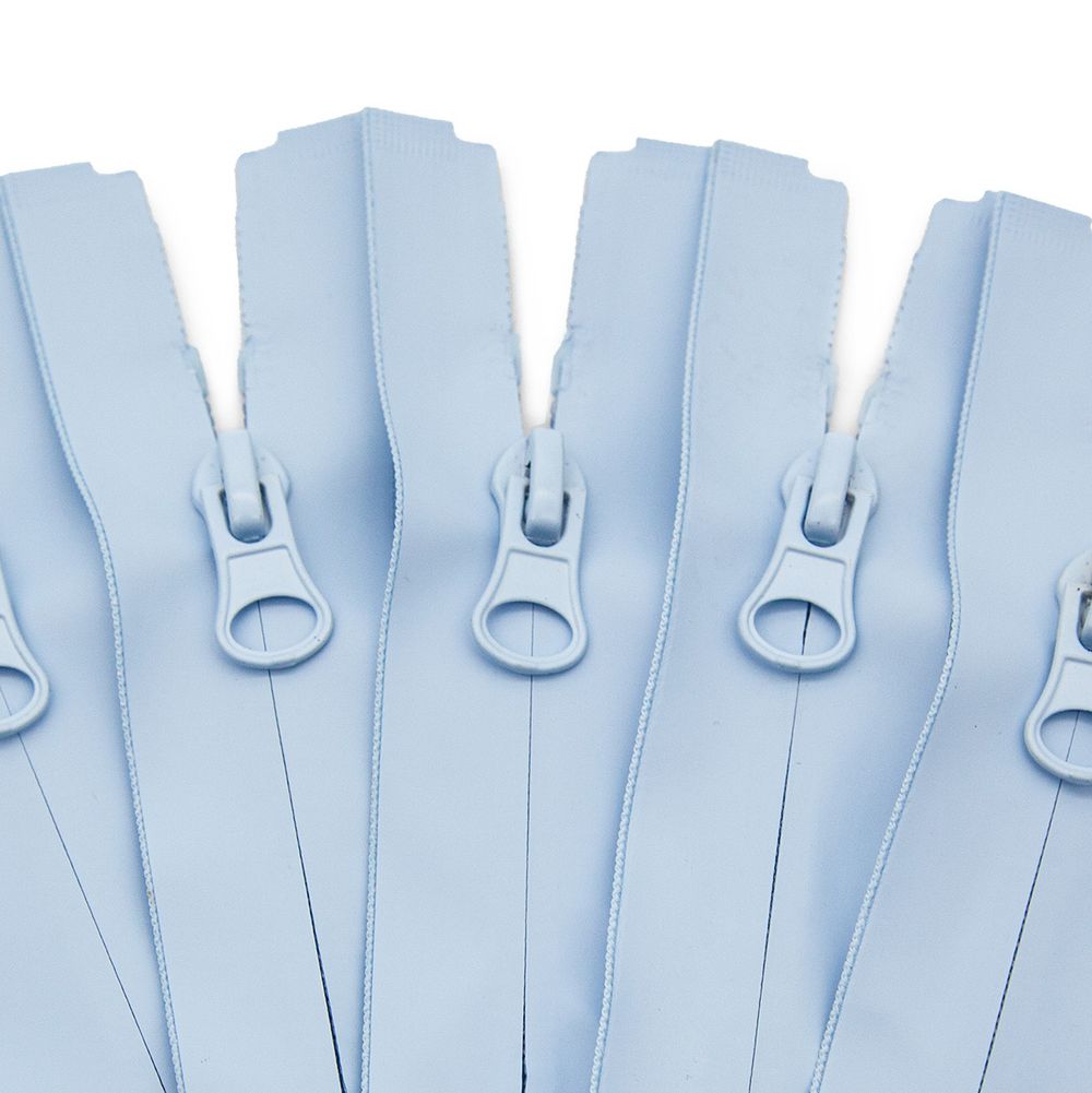 Молния спираль (витая) Т7 (7 мм) 1 зам., разъем., 60 см, скрытое звено, водонепрониц., 183 голубой, 5 шт