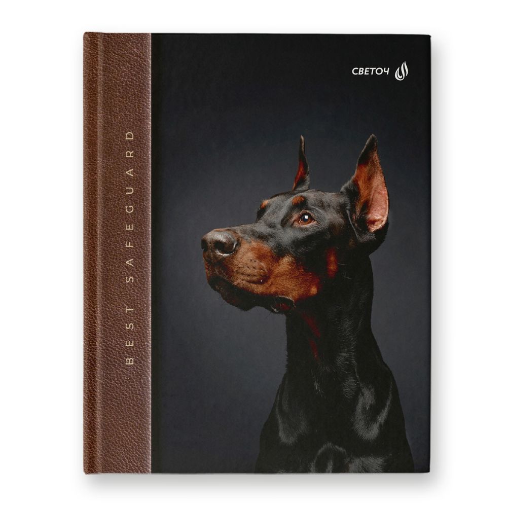 Бизнес-блокнот, глянцевая ламинация, A5+ 80 л. 22 шт, клетка, Доберман 000921, Светоч 80ББТ5_4_5_1