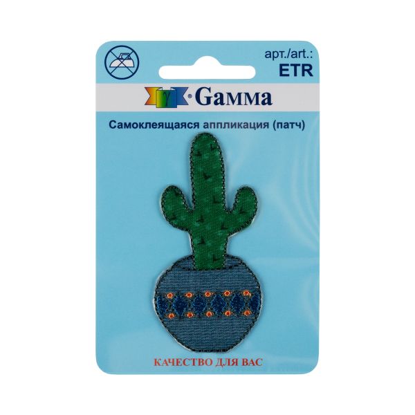 Термоаппликация Кактус 3.4х6.8 см, №01, 1 шт, 01-127, Gamma ETR