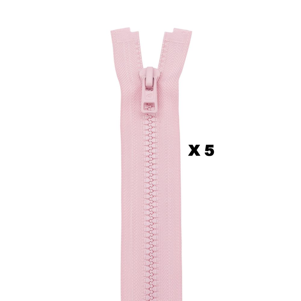 Молния трактор Arta Т6 (6 мм) 1 зам., разъем., 40 см, (2076), A811 св. розовый, НОВЫЙ МАТОВЫЙ ЗАМОК, уп.5 штук