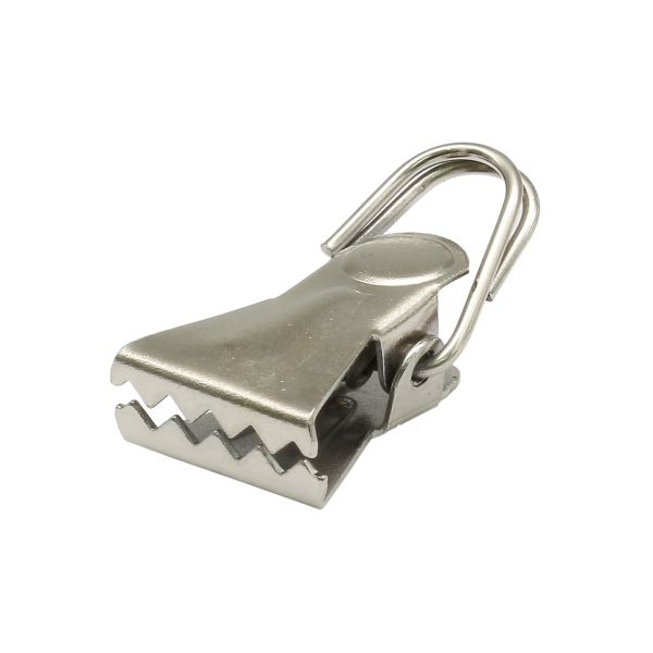 Зажим для штор 28 мм, металлический, никель, 60 шт