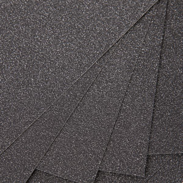Бумага цветная глиттерная 250 г/м², А4, 21х29.7 см, 10 шт, 07-черный (black), Vista-Artista GLIT-A4