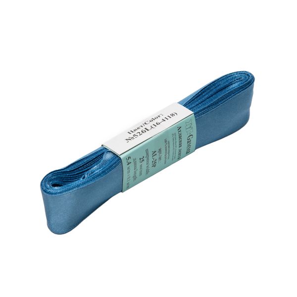 Лента атласная 1-сторонняя 25.0 мм / 5 шт по 5.4 метра, №526L(16-4118) т.голубой, Gamma AL-25P