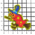 Термоаппликация Баба Яга на метле, 5.5х5.5см, Hobby&Pro