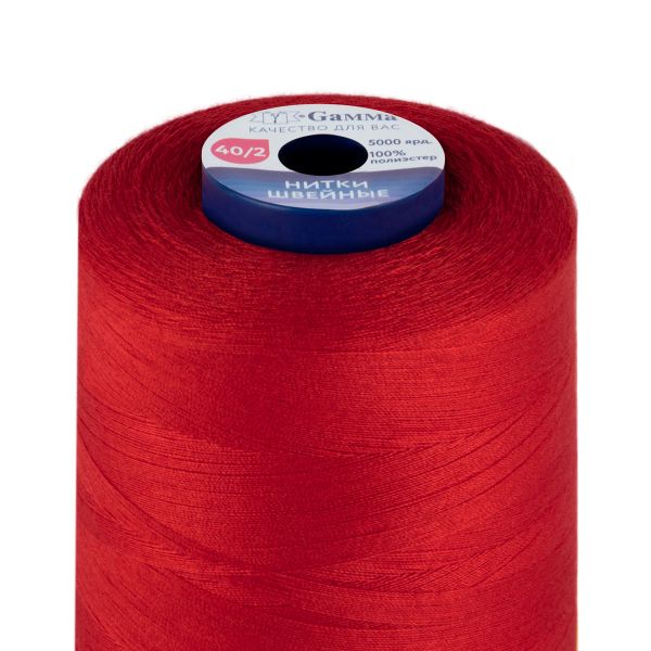 Нитки универсальные Gamma 40/2, 4570 м (5000 ярд) / 1 кат., 115 т.красный