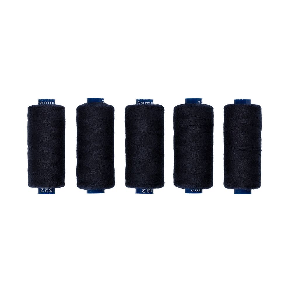 Нитки швейные бытовые Gamma 40/2, 365 м / 5 кат, №322 т.синий