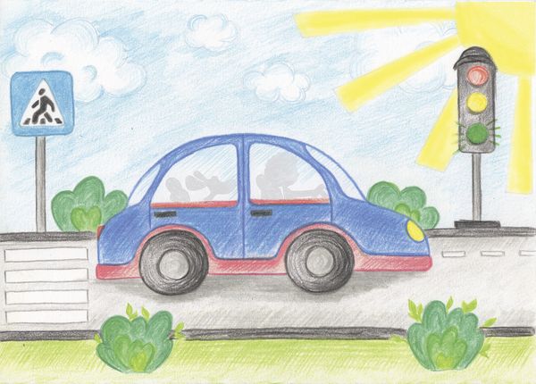 Скетч для раскрашивания цветными карандашами Фрея, RPSK-0020 Легковая машина 21х14.8 см, 1 л