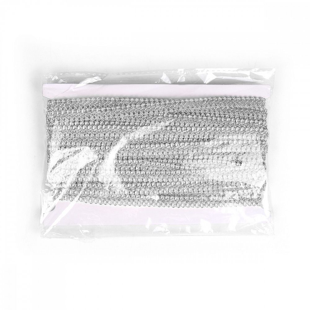 Тесьма отделочная 10 мм, 900 цв.серебро уп.13.71м