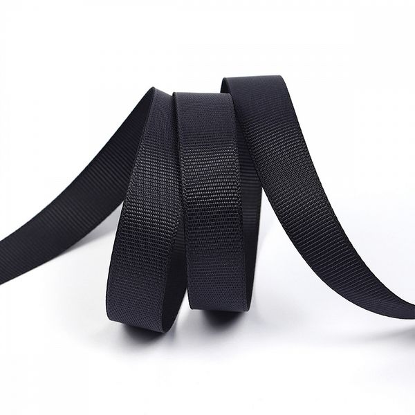 Лента репсовая (в рубчик) 15.0 мм, 372 черно-синий, уп. 27,4м