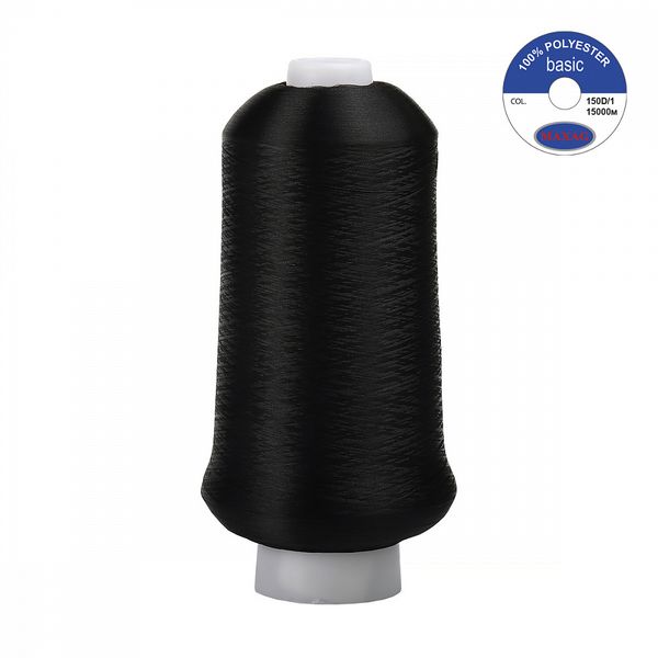 Нитки швейные текстурированные Max, 150D/1 15000 м, 300г, 01 черный