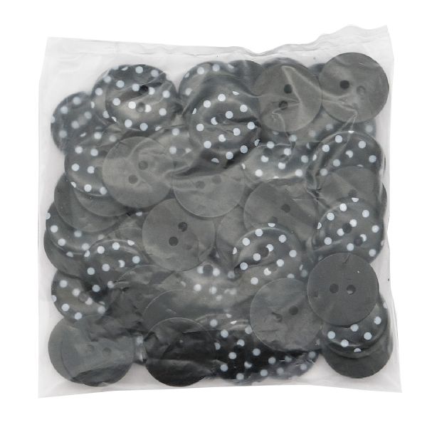 Пуговицы детские Горошек 28L (990 черно-белый) Q7125-FSS, 72 шт