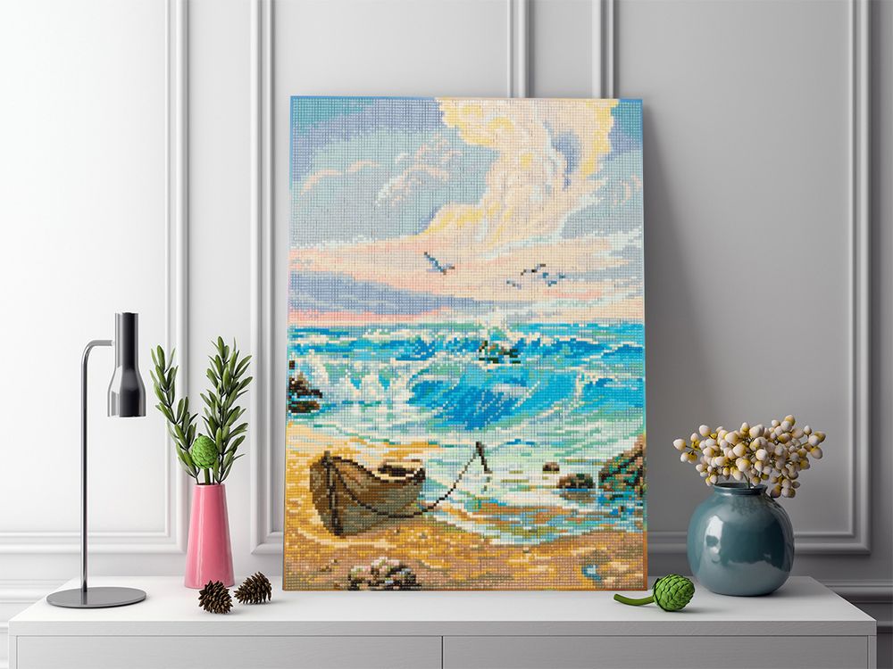 Алмазная (кристальная) мозаика Фрея, на подрамнике Лазурный берег, 30х40 см