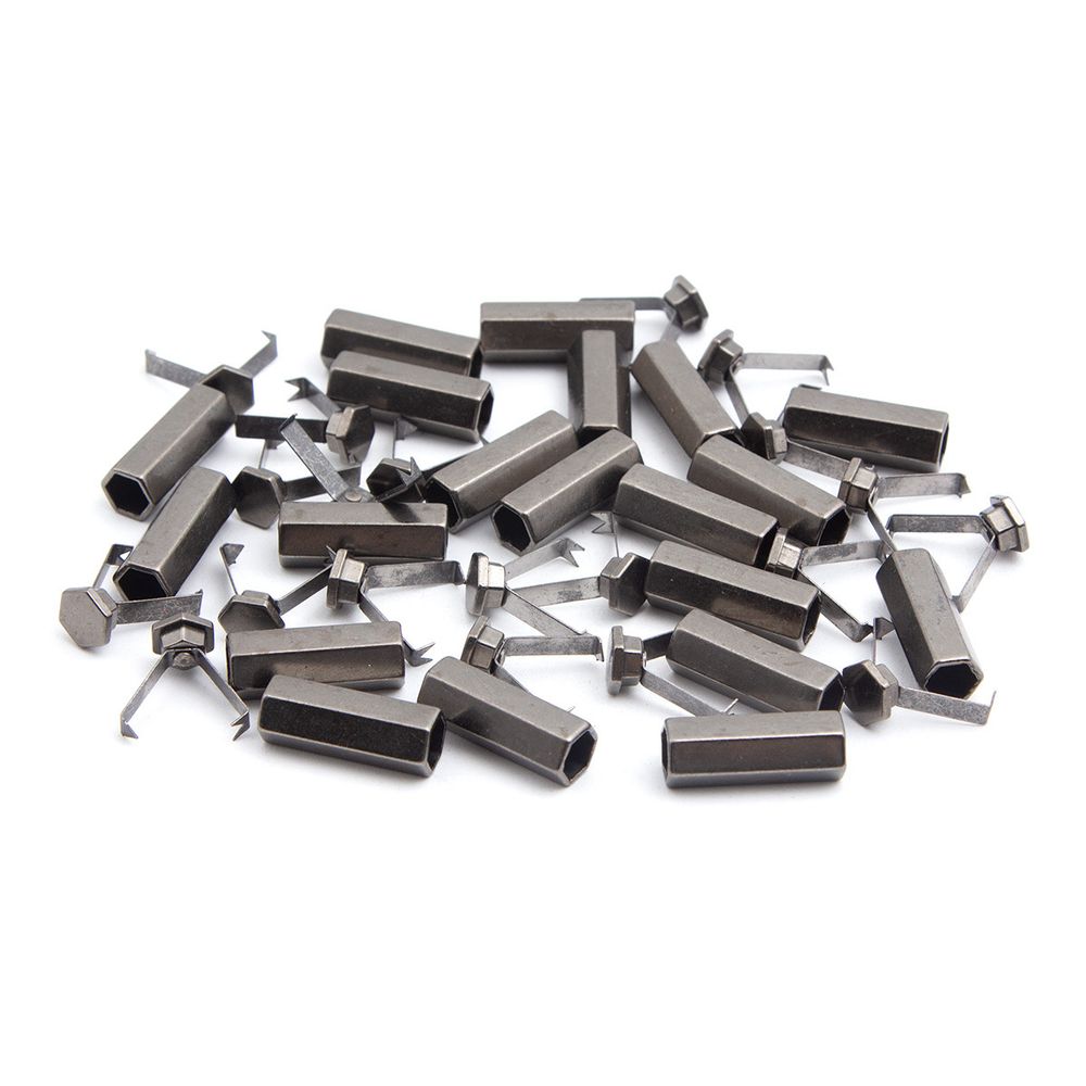 Наконечник для шнура металл шестигранный 20х7 мм, металл, чер.никель, 6660-0100, 20 шт