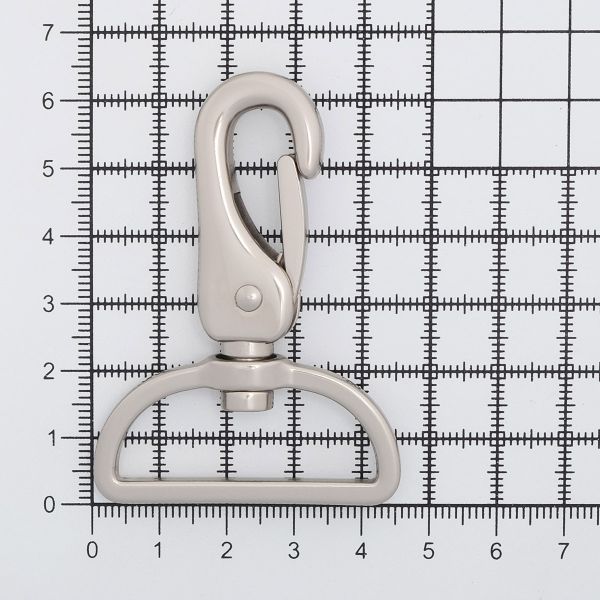 Карабин металл 38.0 мм (64х45 мм), серебро, 4 шт