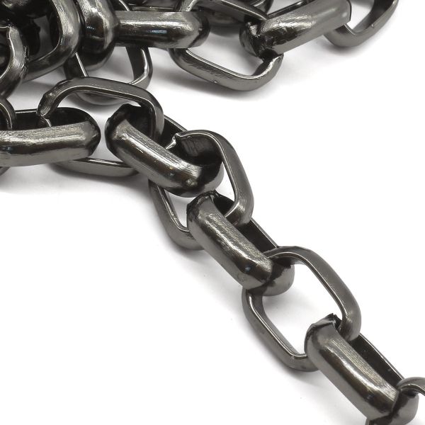 Цепь алюминиевая 12,4 мм, 10,1 мм, боб(10 м) (чер.никель) K11349