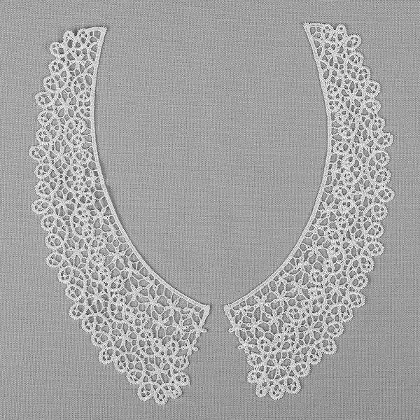 Пришивной кружевной воротник гипюр 21 см, цв.белый, 25 шт, диз.12545, Kruzhevo