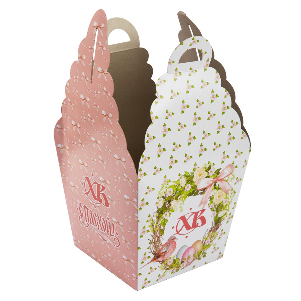 Коробка под кулич 17х17х26 см, Весенняя Пасха, S-Chief CBC-011