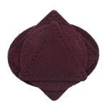 Набор заплаток пришивных из замши, круг, квадрат, треугольник, овал 6см, с перфорацией, 4 шт (31 бордовый), 59723