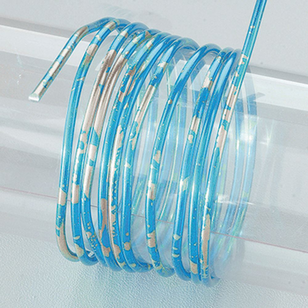 Алюминиевая ювелирная проволока, двухцветная 2 мм, 2 м, синий, серебристый, Efco