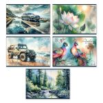 Альбом для рисования 100 г/м², A4 29.5х20.2 см, 32 л. на скобе 5 шт, 01704 МИКС Живые сюжеты, Светоч А256