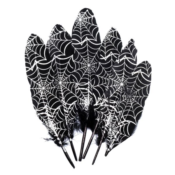 Перо декоративное обработанное Паутинка, 17-20см, 6 шт, XQ-660307