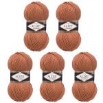 Пряжа Alize (Ализе) Lana Gold / уп.5 мот. по 100 г, 240м, 565 коричнево-красный
