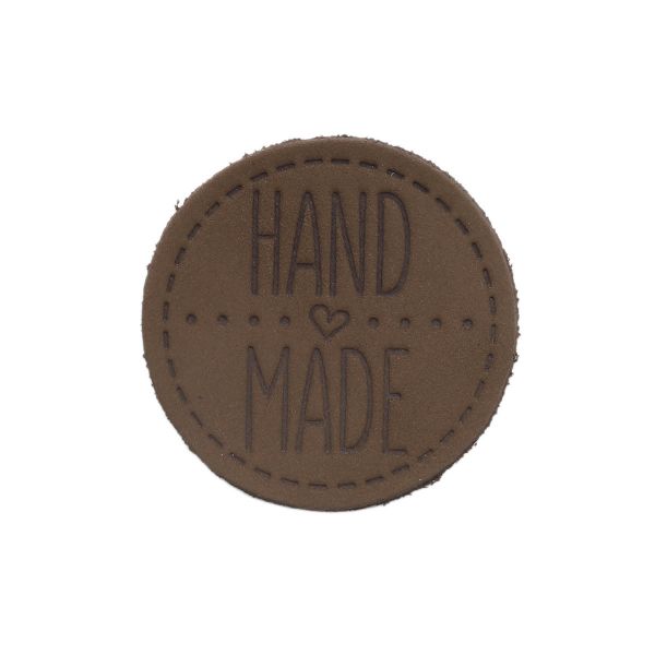 Термоаппликация из кожи Hand Made D4,5см, 100% кожа, 42 темно-коричневый