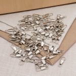 Карабин-крючок металл 04 мм (25х8 мм), никель, 100 шт