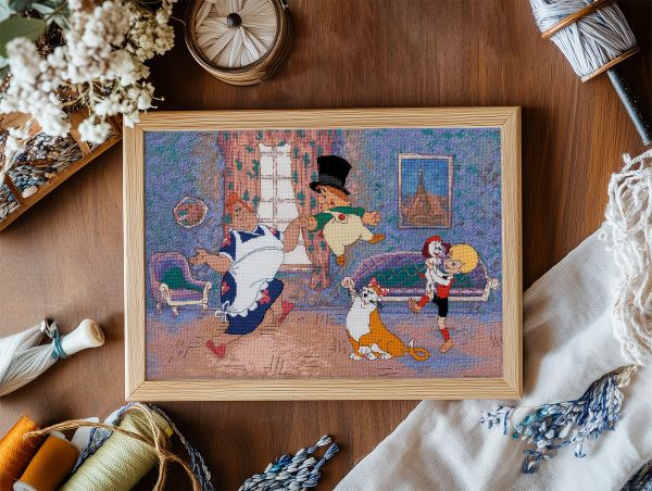 Набор для вышивания нитками Panna CMF-D-7543, В веселой компании, 32х23 см