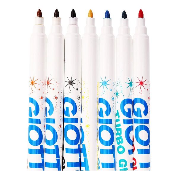 Фломастеры блестящие Яркие цвета с глиттером 8 цв, на водной основе F425800, Giotto