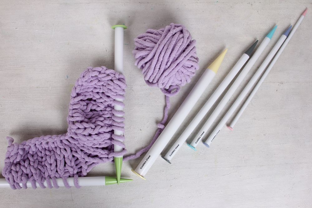 Спицы прямые большие пластик ⌀10.0 мм, 35 см, Gamma PKN2