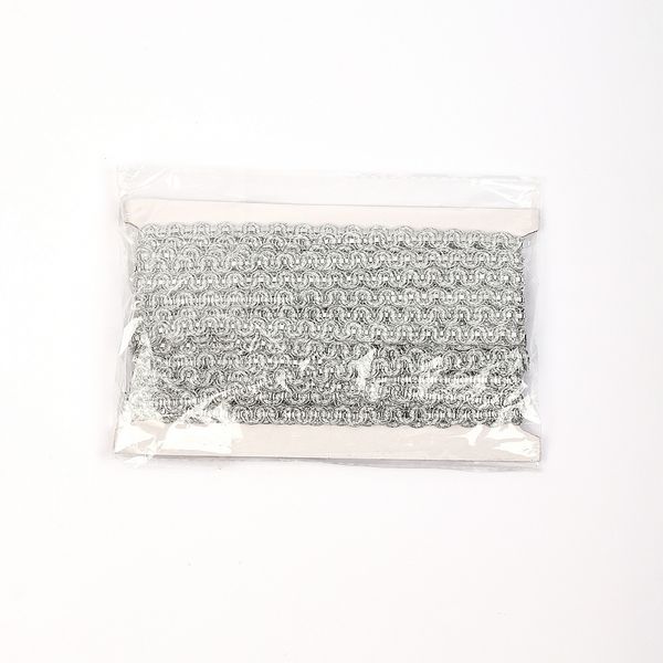 Тесьма отделочная 10 мм / 13.71 метров, TBY 918 цв.серебро