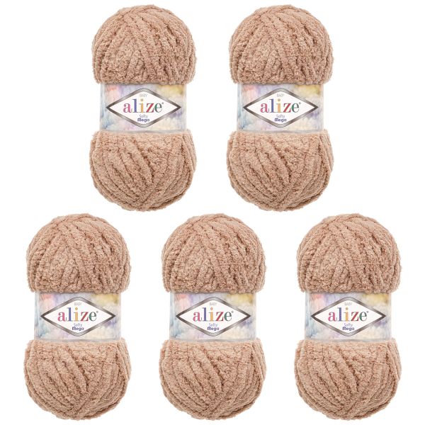 Пряжа Alize (Ализе) Softy Mega / уп.5 мот. по 100 г, 70м, 617 кофе с молоком
