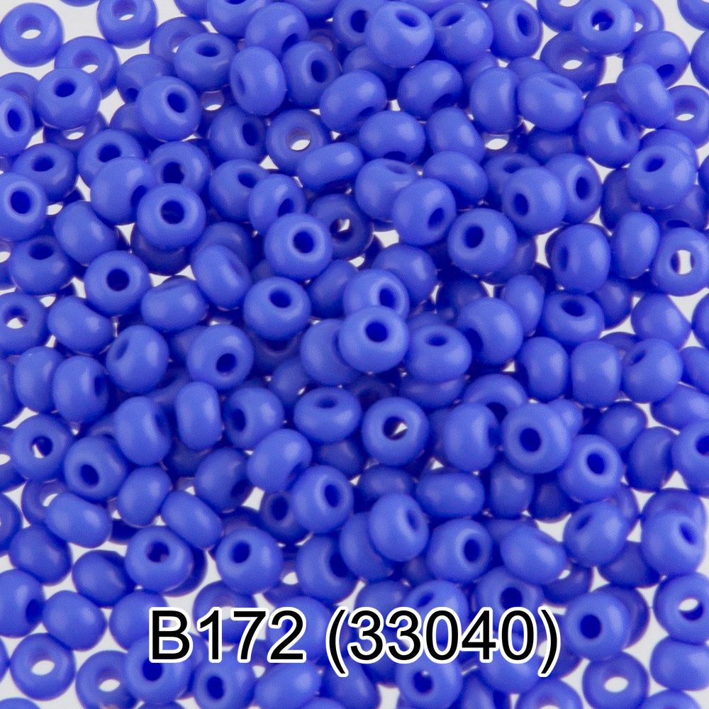 Бисер Preciosa круглый 10/0, 2.3 мм, 10х5 г, 1-й сорт, B172 голубой, 33040, круглый 2