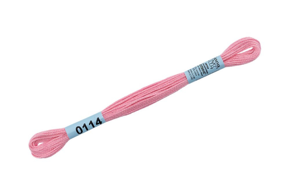 Мулине Gamma 100% хлопок, цв.0114 св-розовый, 24 мотка по 8 метров