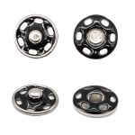 Кнопка пришивная металл ⌀12.5 мм, никель / черный, 10 шт, КПР6