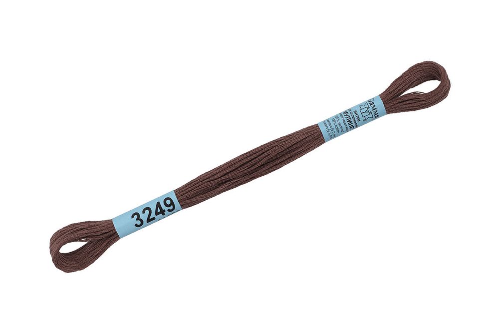 Мулине Gamma 100% хлопок, цв.3249 св.коричневый, 24 мотка по 8 метров