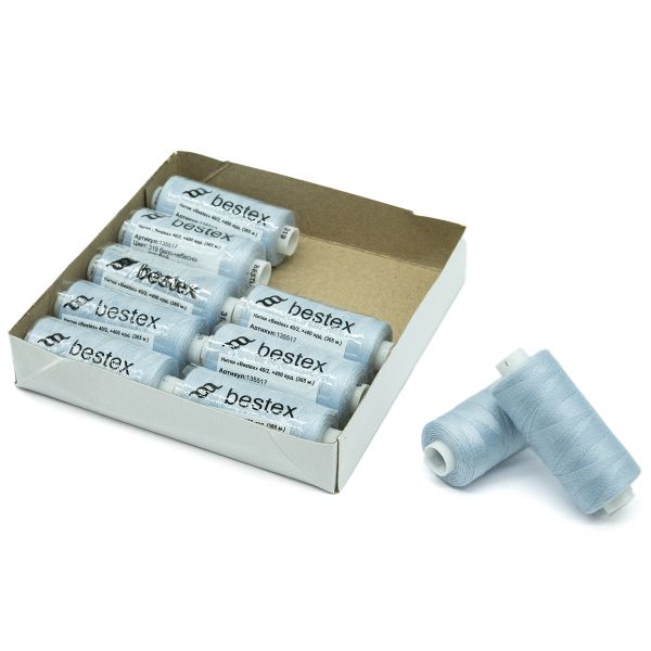 Нитки швейные бытовые Bestex 40/2, 365 м (400 ярд) / 10 кат., 319 нежно-голубой