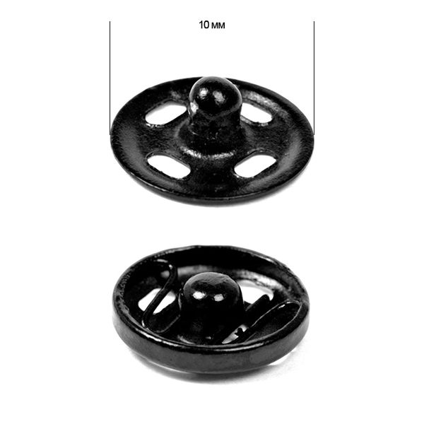 Кнопка пришивная металл ⌀10.0 мм, SBI, цв.черный уп. 288 шт, TBY