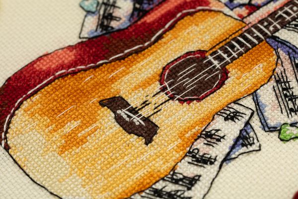 Набор для вышивания нитками Klart, Аккорды для гитары, 23.5х16.5 см