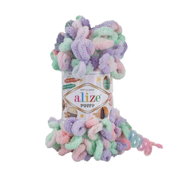 Пряжа Alize (Ализе) Puffy Color / уп.5 мот. по 100 г, 9м, 5938 секционный A